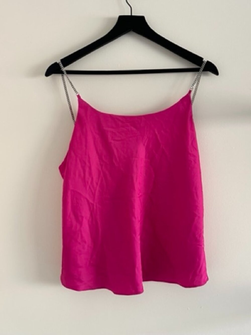 Rachel Zoe Satin Cowl Neck Top Chain Cami Small